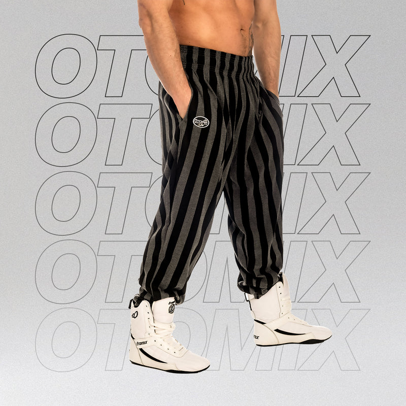 Otomix Baggy Stonewash Gym Trousers, Black/White